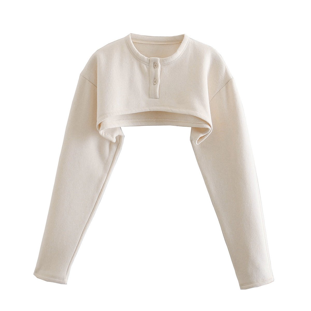 Button-Up Crop Sleeve Shirt