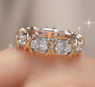 Elegant Rose Gold X Ring